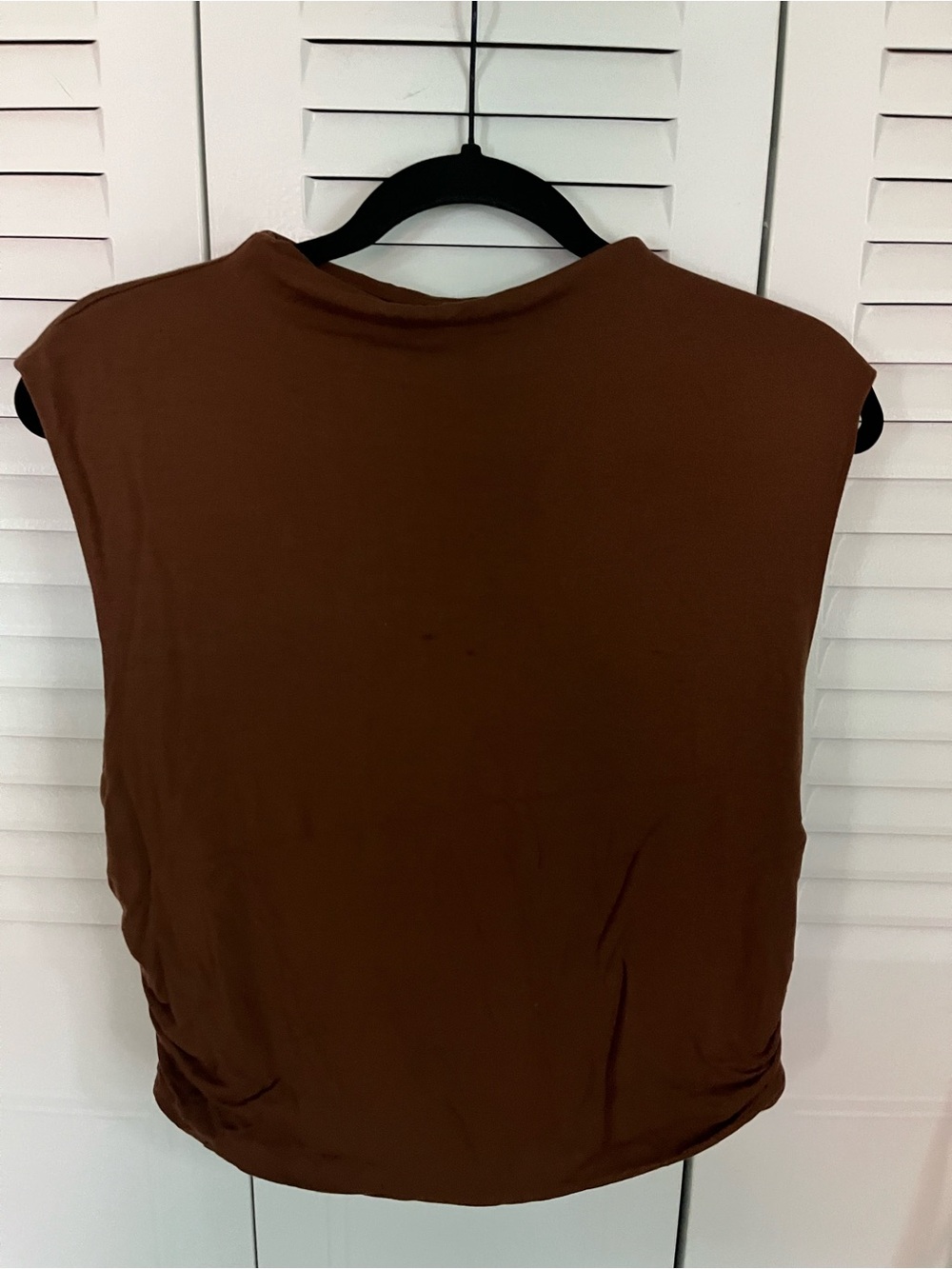 Women's Brown Sleeveless Boat-Neck Top - A New Day